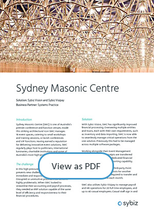 Sydney Masonic Centre and Sybiz Vision